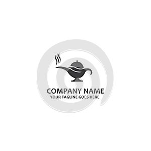 simple magic lamp icon vector logo