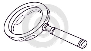 Simple Magnifying Glass for Zoom and Focus Interface, vector design Generative AI