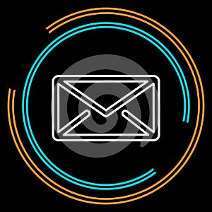 Simple Mail Thin Line Vector Icon