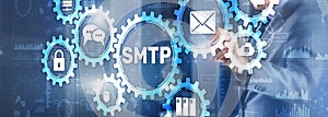 Simple Mail Transfer Protocol. Smtp server mail transfer protocol. TCP IP protocol sending and receiving e-mail