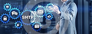 Simple Mail Transfer Protocol. Smtp server mail transfer protocol. TCP IP protocol sending and receiving e-mail