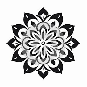 Simple Mandalas Icon Pattern On Minimalistic White Background Design