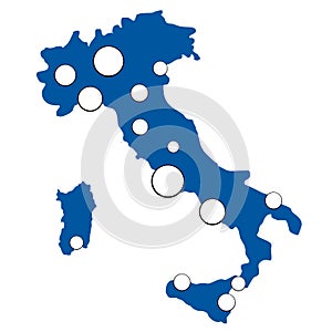 Simple map of italy with largest cities photo