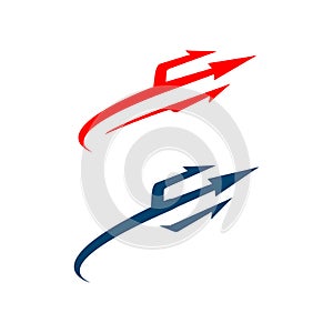 simple mark trident logo vector brand design photo