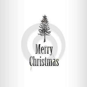 Simple Marry Christmas greeting card illustration