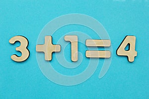 A simple mathematical example on a blue background