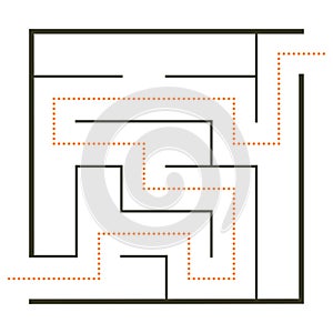 Simple maze with path solution