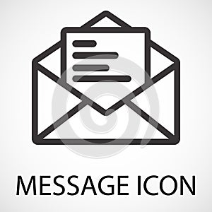 Simple message envelope line art icon, vector