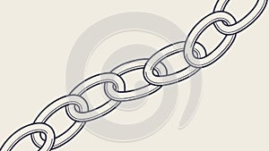 Simple Metal Chain Link Interconnected Design Element, vector design Generative AI