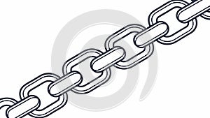 Simple Metal Chain Outline, Strength & Connection Icon, vector design Generative AI