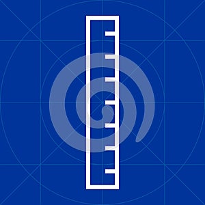 Simple meter stick ruler outline line icon