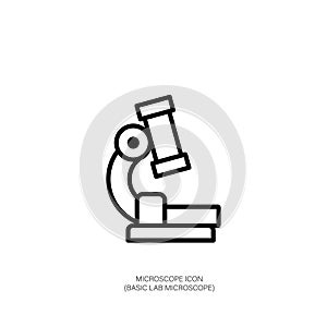 Simple Microscope Icon - Basic Lab Equipment