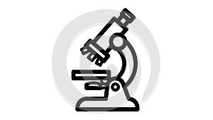 Simple Microscope Icon - Black and White Line Art