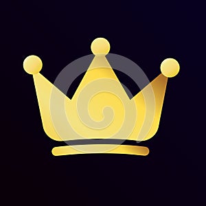 Simple minimal gold crown sign symbol icon