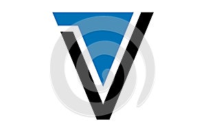 Simple minimal V letterform logo photo