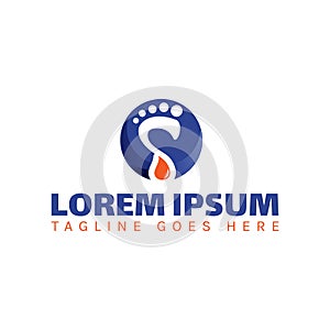 new podiatric care foot print logo design vector icon illustration template photo