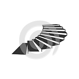 Simple Minimalist Circular or Spiral Stair Illustration