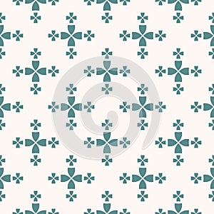 Simple minimalist floral texture. Green and white geometric seamless pattern