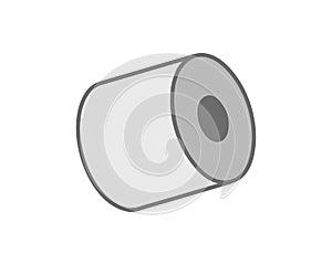 Simple, minimalist illustration of a rolledup cylinder. Perfect for representing concepts of process, completion, or storage