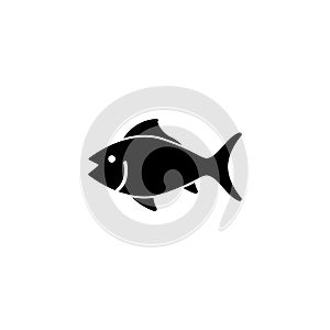 A simple, minimalist silhouette icon depicting the profile of a tuna fish, a popular and commercially significant ocean