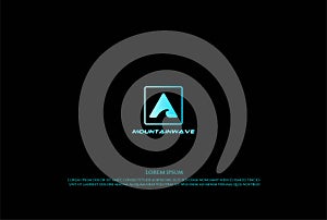 Simple Minimalist Triangle Mountain Wave for Adventure Sport Apparel Badge Logo Design