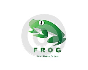 Simple minimalistic abstract green frog logo design inspiration