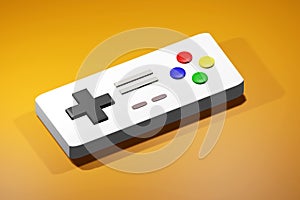 Simple minimalistic retro game controller object, vintage gaming hardware, console emulation and console controls abstract concept