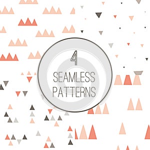 4 simple minimalistic seamless geometric patterns