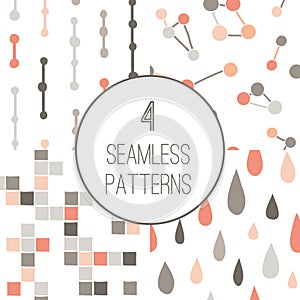 4 simple minimalistic seamless geometric patterns