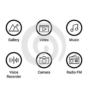 Simple Mobile Phone Icon Set in EPS 10