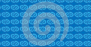 Simple Modern abstract blue Hawaiian wave tribal pattern