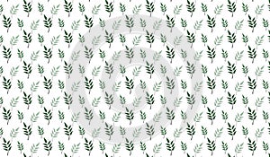 Simple Modern abstract green leaves pattern