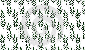 Simple Modern abstract green leaves pattern