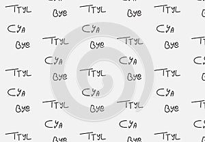 Simple Modern abstract monochrome good bye text pattern