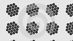 Simple Modern abstract monochrome small big hexagon pattern
