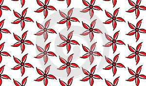 Simple Modern abstract red flower pattern