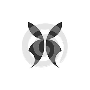 Simple modern black abstract moth