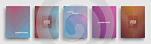 Simple Modern Covers Template Design. Set of Minimal Geometric Halftone Gradients for Presentation, Magazines, Flyers. EPS 10