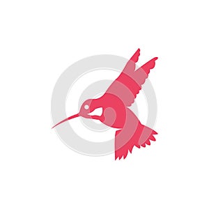 Simple Modern flying Hummingbird Logo - Vector illustration