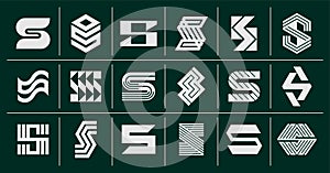 Simple modern initial S letter logo bundle