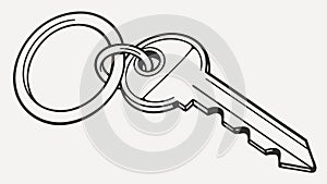 Simple Modern Key, Access and Security Vector, vector design Generative AI