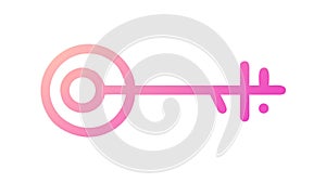 A Simple and Modern Key Icon with a Pink Gradient, vector design Generative AI