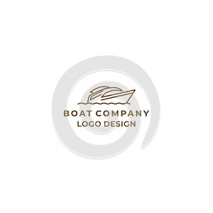 Simple and modern line art boat logo design inspiration