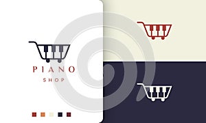 Simple and modern logo or icon for piano shop