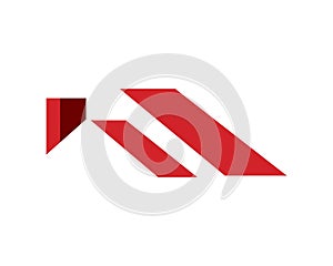 Simple Modern Real Estate Symbol visualized with Red Color