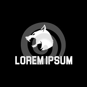 Simple and modern silhouette wolf head vector logo template