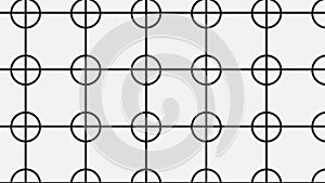 Simple monochrome connected circle and square pattern