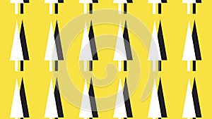 Simple monochrome and yellow arrow head pattern