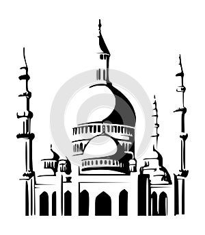 Simple mosque vector icon