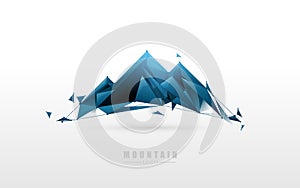 Simple Mountain logo. Low poly model design. Vector Illustration